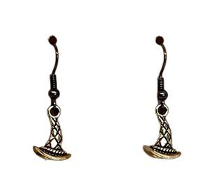 10kt Gold Plated Halloween Gold Sorcerer's Hat Earrings #2031